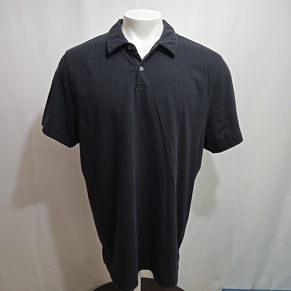 James Perse Standard Polo Shirt Mens Size 5 2XL Black Stretch
